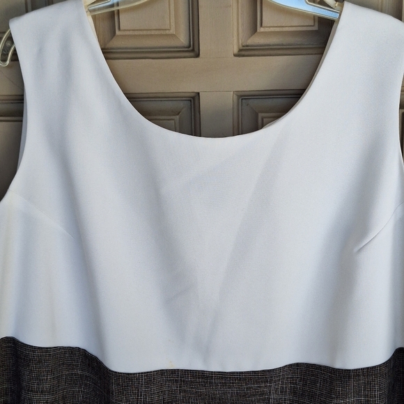 Perceptions Plus Sz22W Suit Blouse Color Block Side Zip Sleeveless Quality Item - Picture 6 of 10